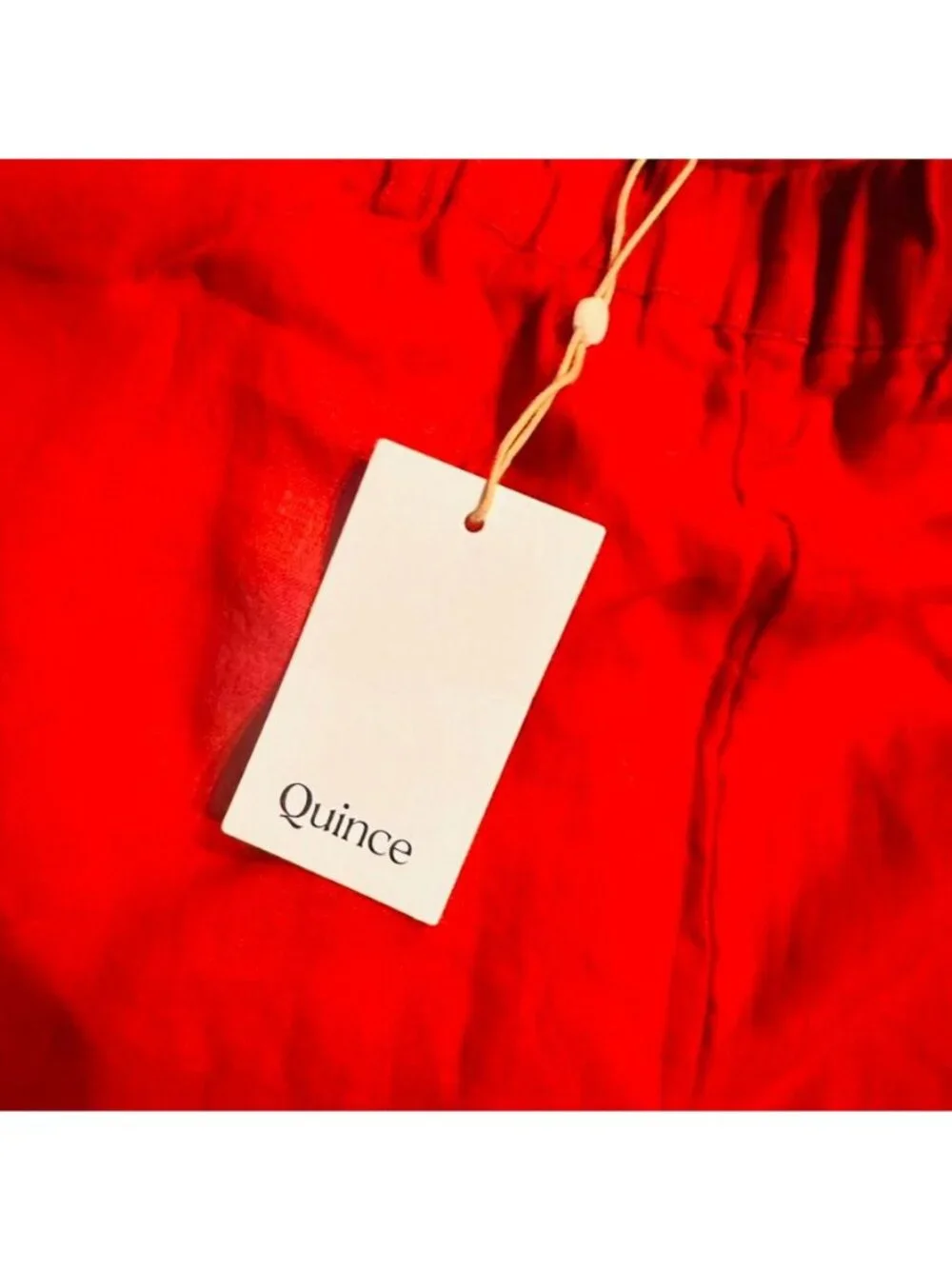 NWT Quince Womens European Linen Pants Size L Chili Sustainable Beach Coastal